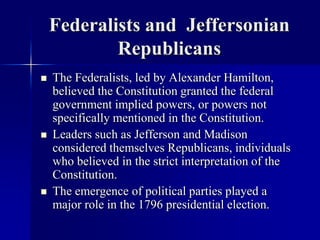 Alexander hamilton believed that a major role of the federal government was to sale