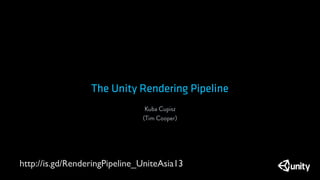 The Unity Rendering Pipeline
Kuba Cupisz
(Tim Cooper)
Texthttp://is.gd/RenderingPipeline_UniteAsia13
 