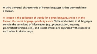 The universalty of human Language(Chapter 2) | PDF