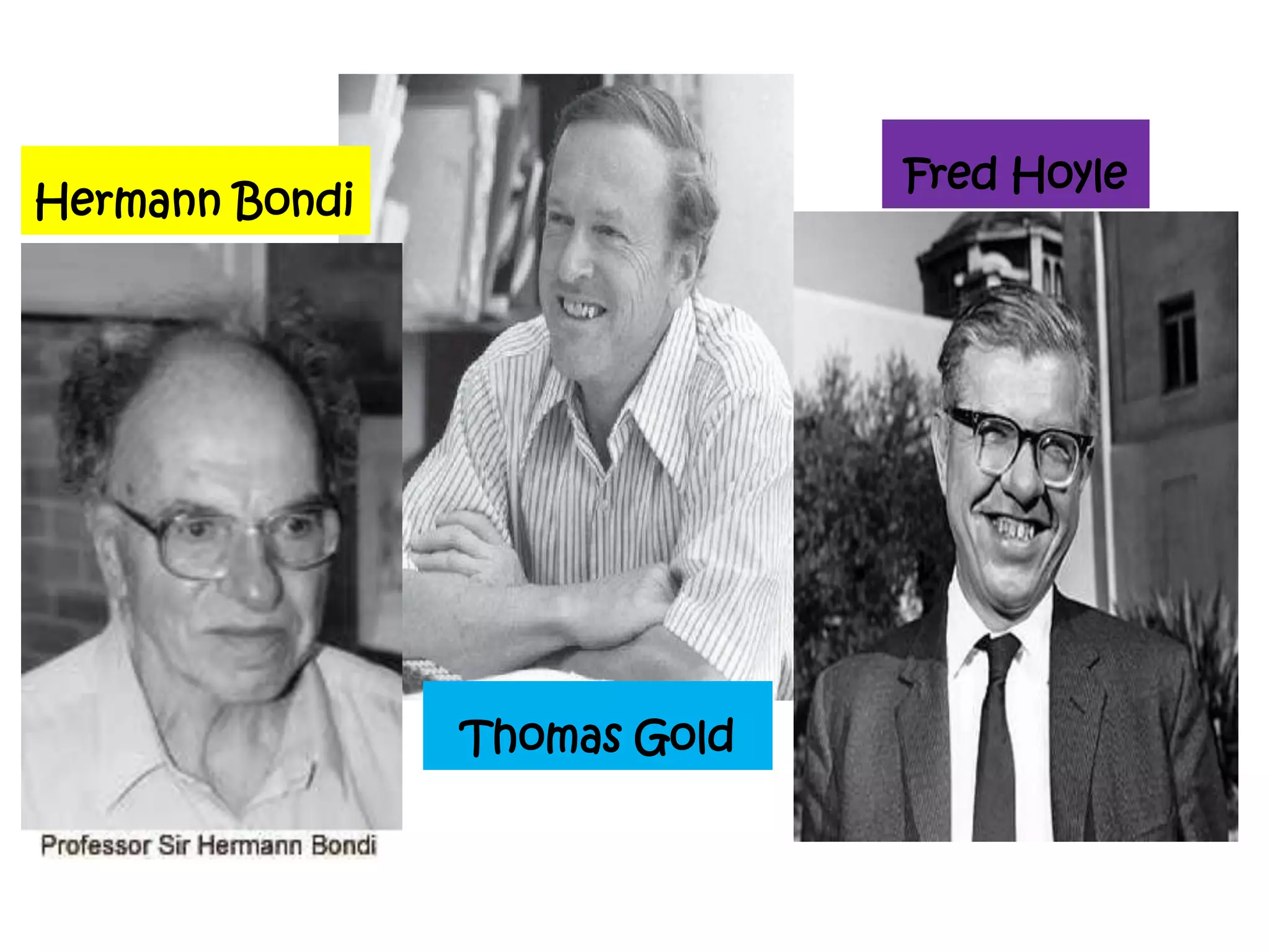 Hermann Bondi
Fred Hoyle
Thomas Gold
 