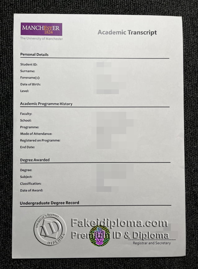 The University of Manchester transcript | PDF