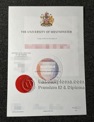 The University of Westminster diploma