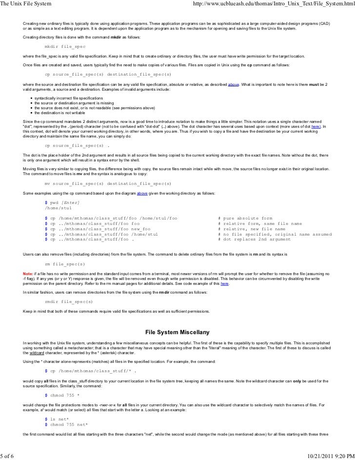 The unix file system