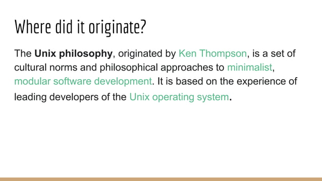 The UNIX philosophy | PPT