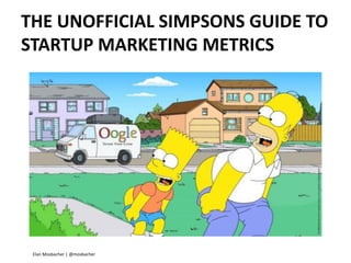 THE UNOFFICIAL SIMPSONS GUIDE TO STARTUP MARKETING METRICS 
Elan Mosbacher | @mosbacher  