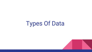 Types Of Data
 