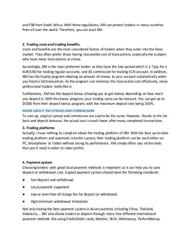 Xm forex deposit methods