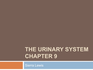 THE URINARY SYSTEM
CHAPTER 9
Sierra Lewis
 