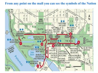 From any point on the mall you can see the symbols of the Nation 