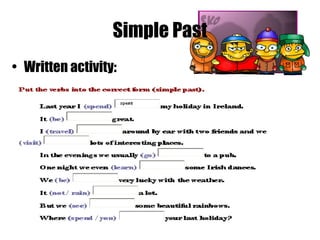 Simple Past Written activity: 