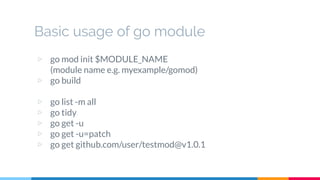 The usage and dependency resolving mechanism of go module | PDF