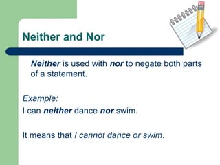 The Usage of Both and And, Not Only and But Also, Either and Or ...