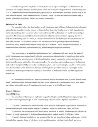 The usage of mobile phones fina lmj | PDF