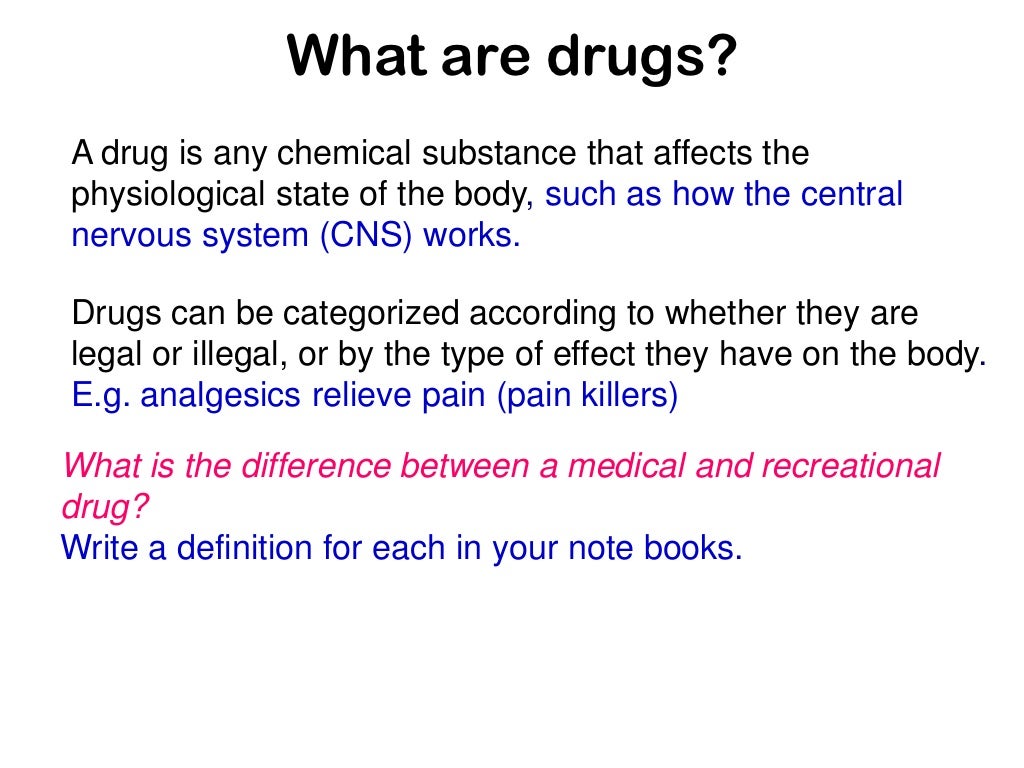 The use and misuse of drugs