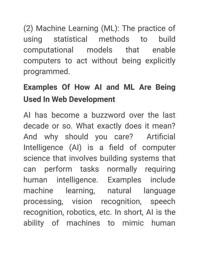 The Use Artificial Intelligence Machine Learning Web Development.pdf