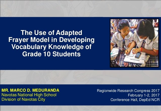 the use of adapted frayer model in developing vocabualary dorothy frayer