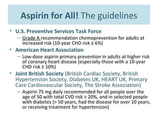 The Use of Aspirin for Primary Prevention of Cardiovascular Diseases ...