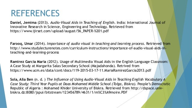 The Use Of Audio Visual Aids