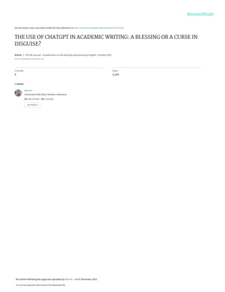 The Use of ChatGPT in Academic Writing.. | PDF
