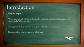 The use of corpora in ELT | PPTX