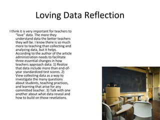 Student Reflection Using Data The Use Of Data In Schools | PPT
