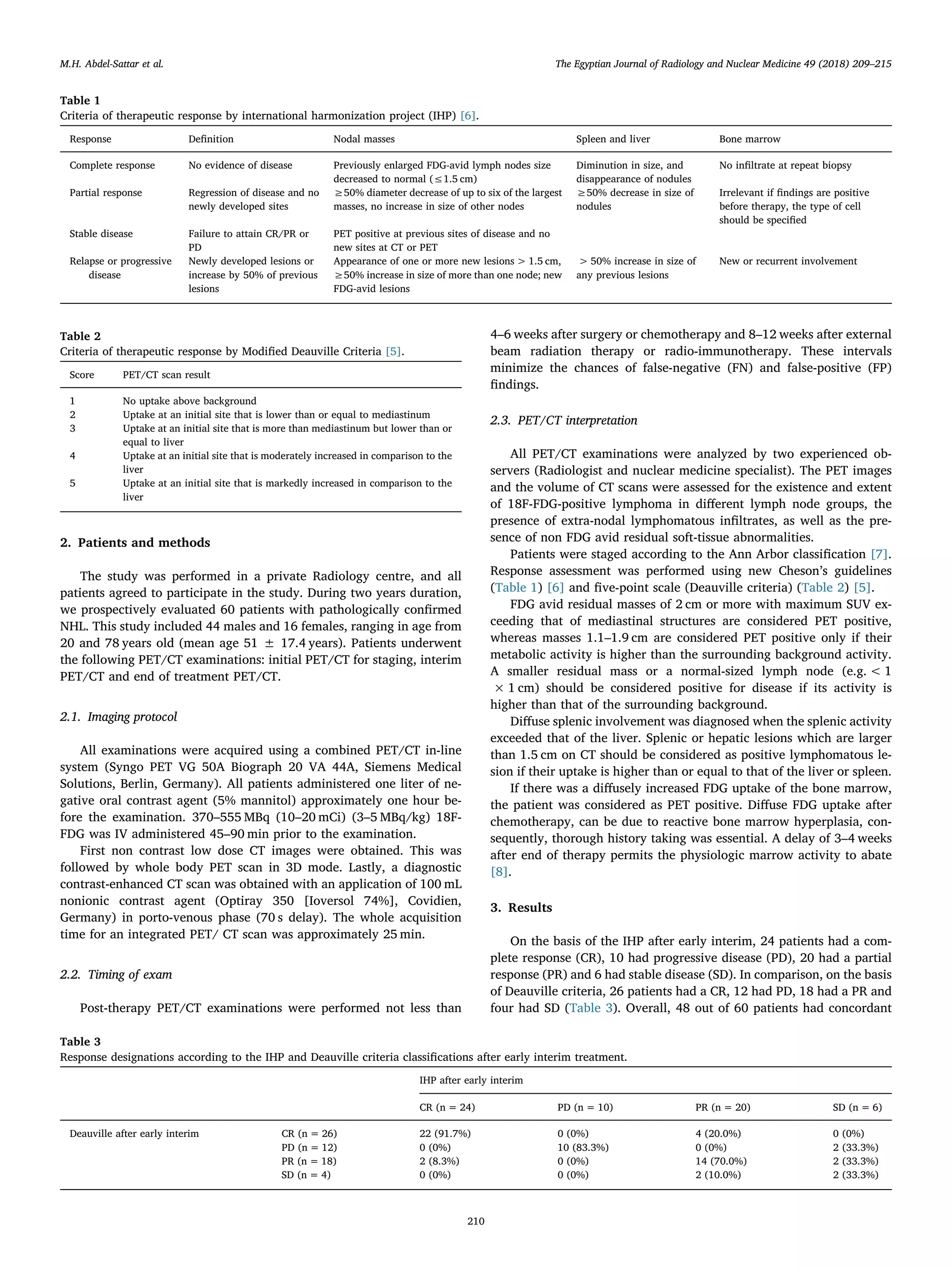 The use of deauville criteria in follow up assessment of response to ...