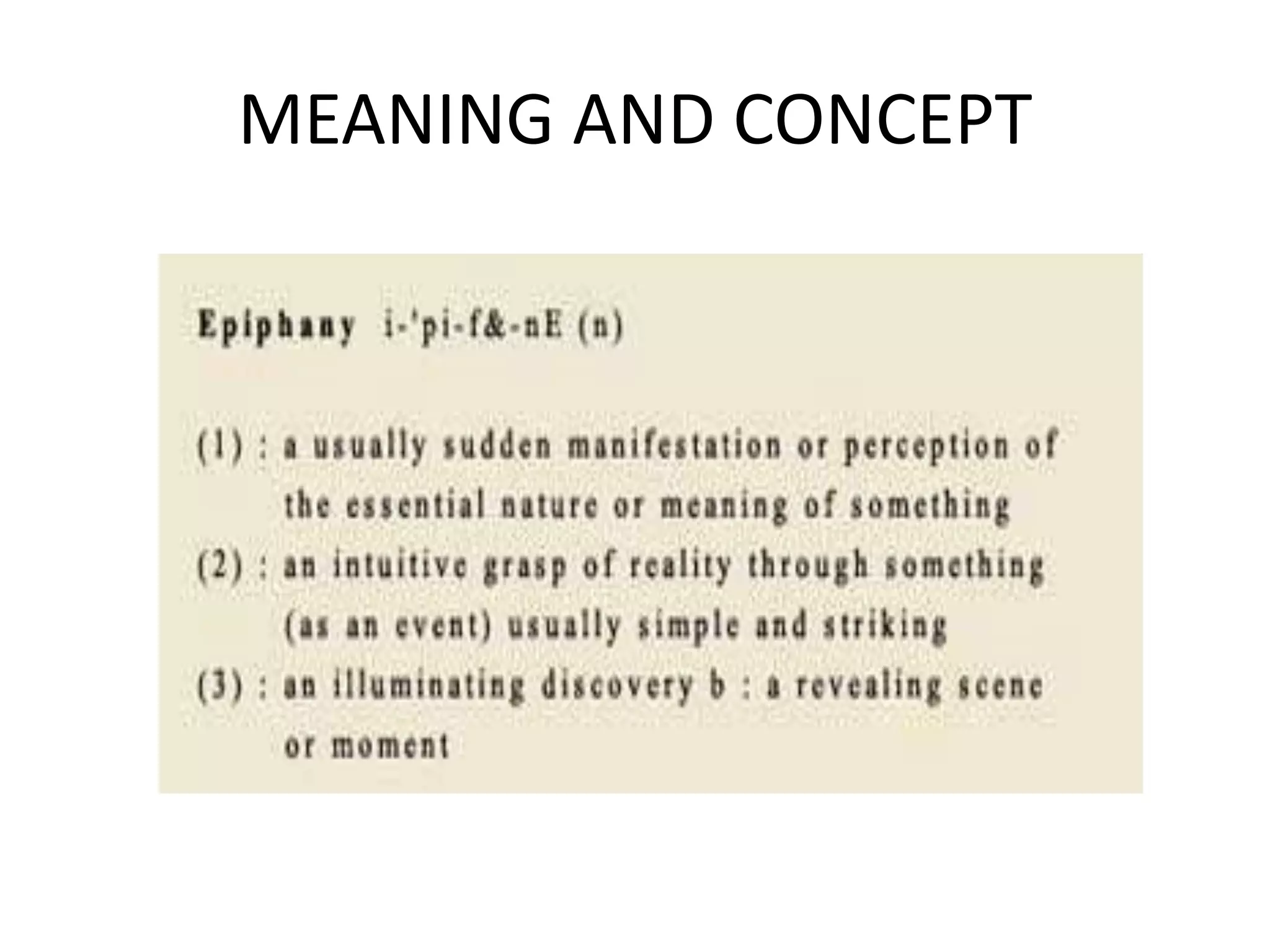 MEANING AND CONCEPT