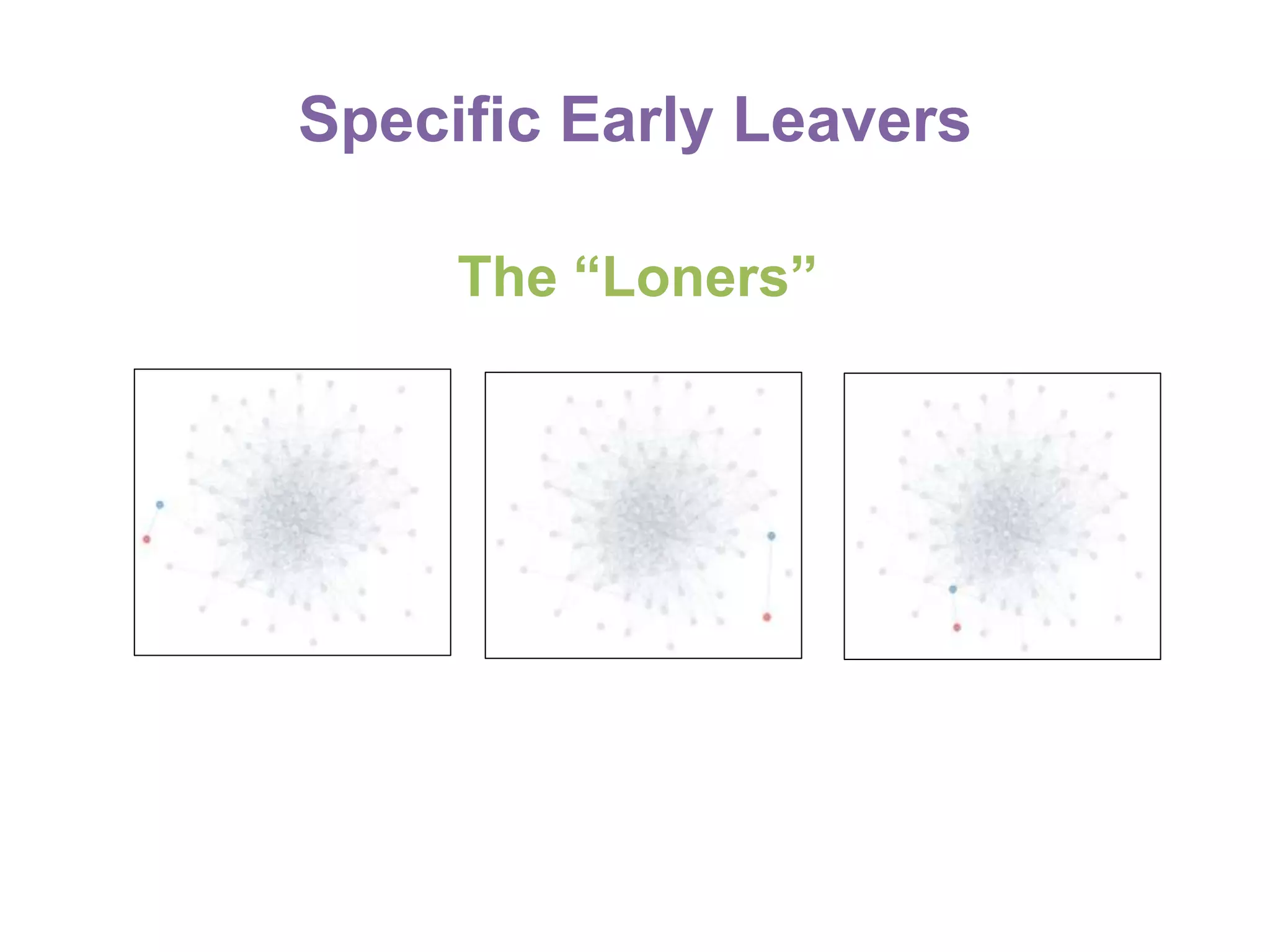 Specific Early Leavers
The “Loners”
 