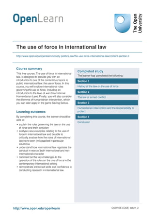 The use of force in international law | PDF