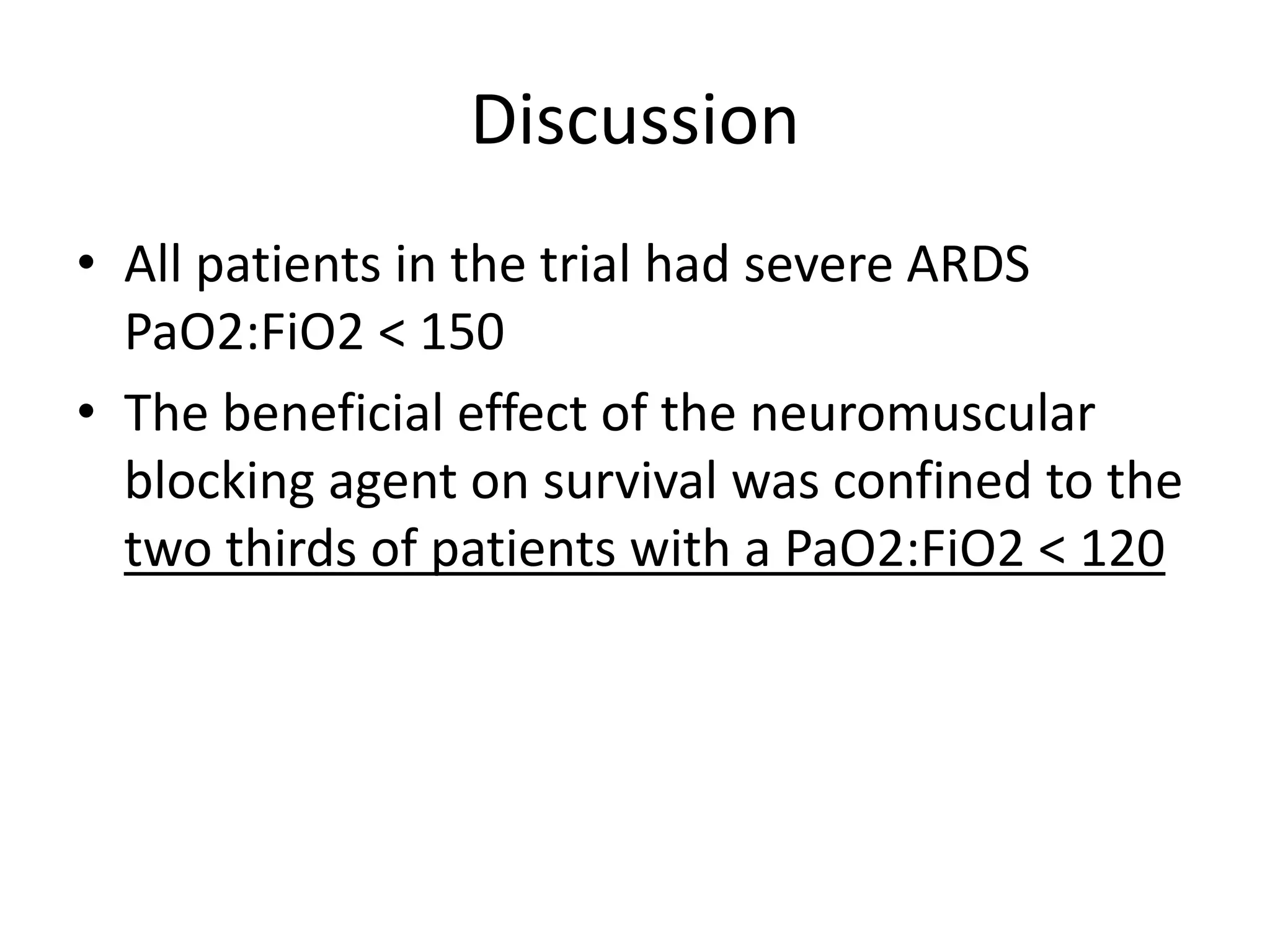 The use of neuromuscular blocking agents in patients with ards copy | PPTX