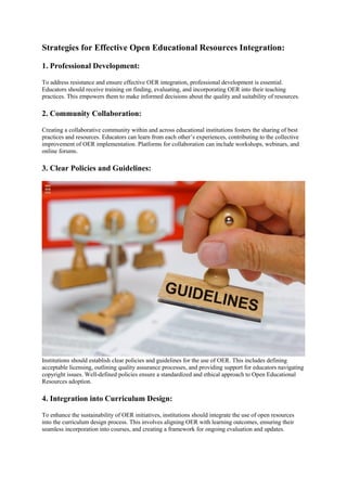 The Use of Open Educational Resources: Opportunities and Challenges ...