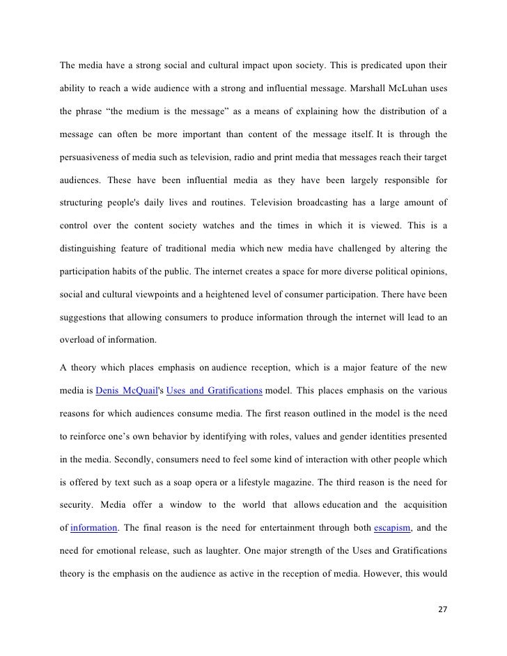 Influence of media on youth essay