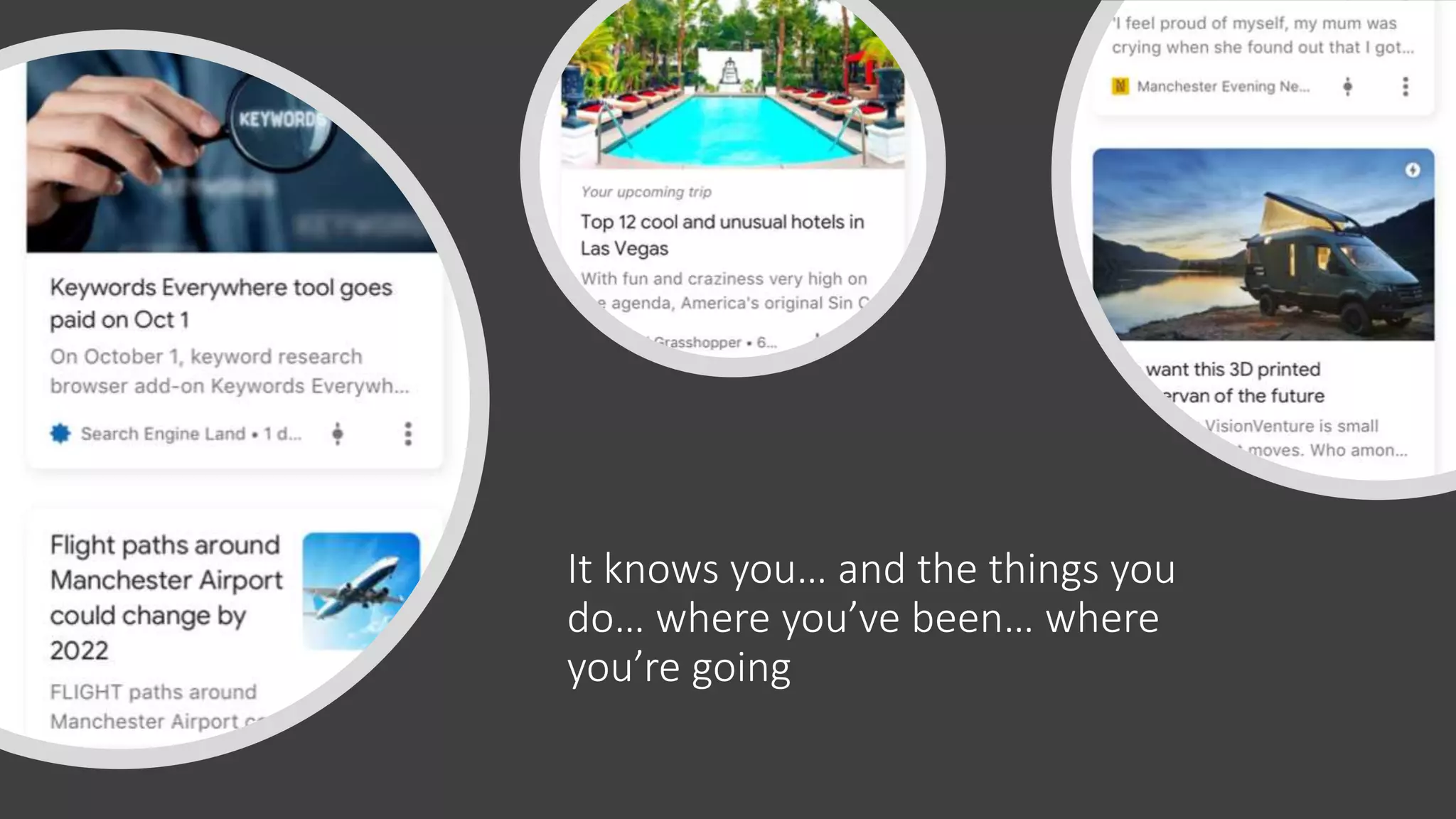 It knows you… and the things you
do… where you’ve been… where
you’re going
 
