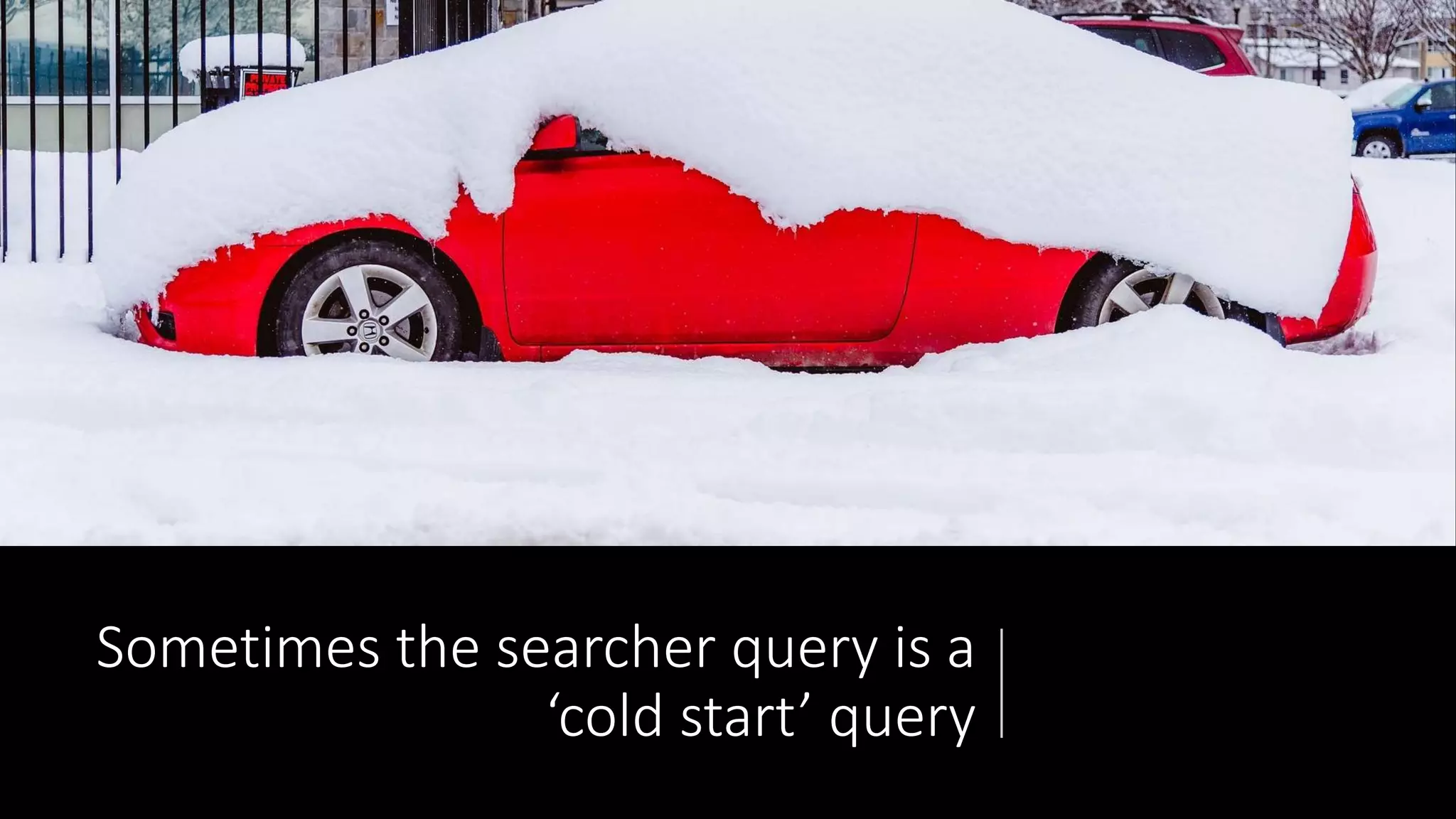 Sometimes the searcher query is a
‘cold start’ query
 