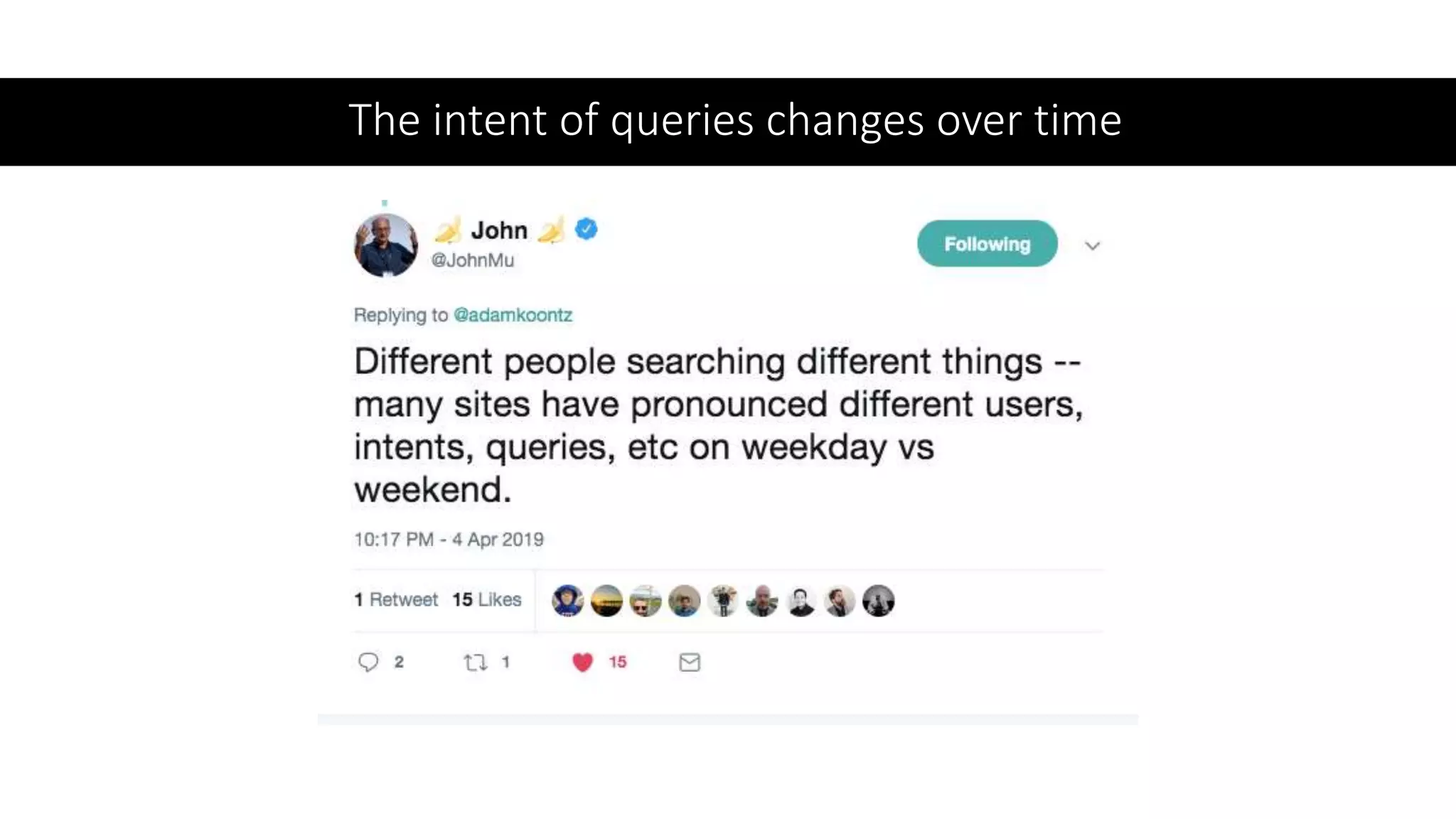The intent of queries changes over time
 