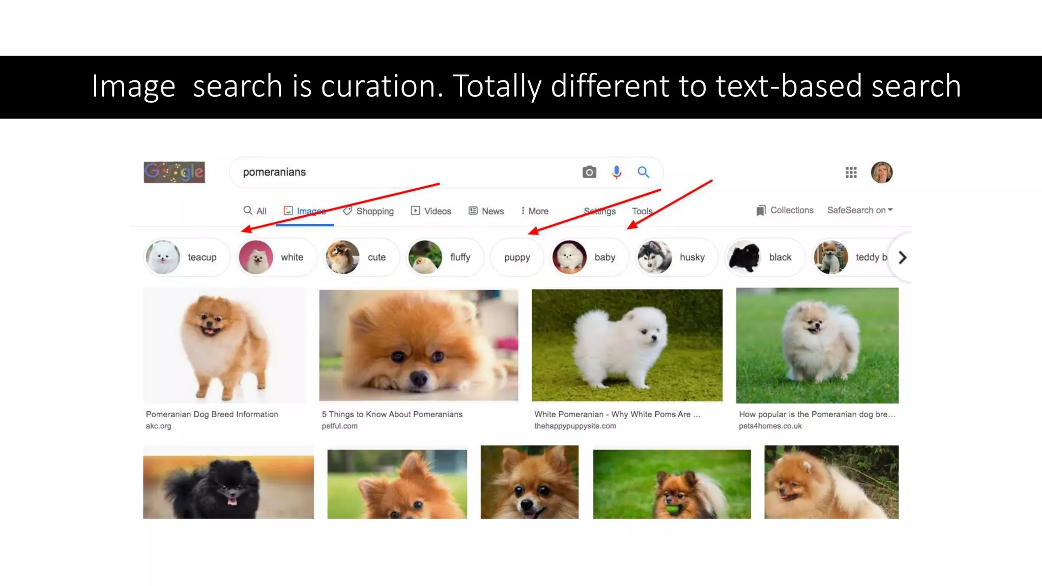 Image search is curation. Totally different to text-based search
 