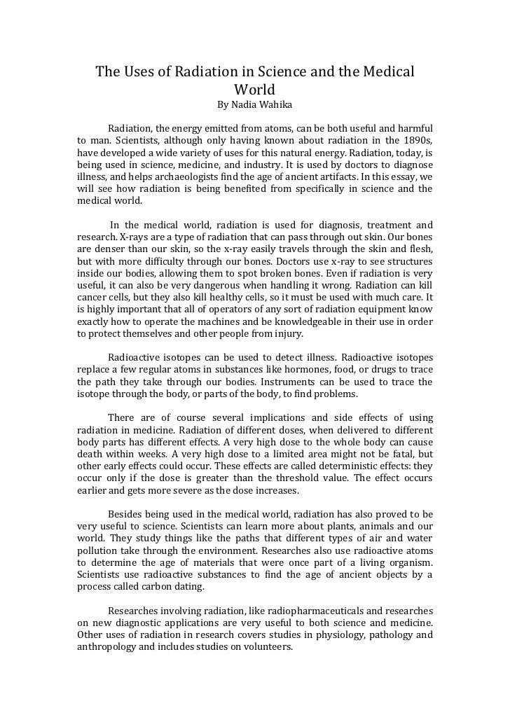 Essay on radiation