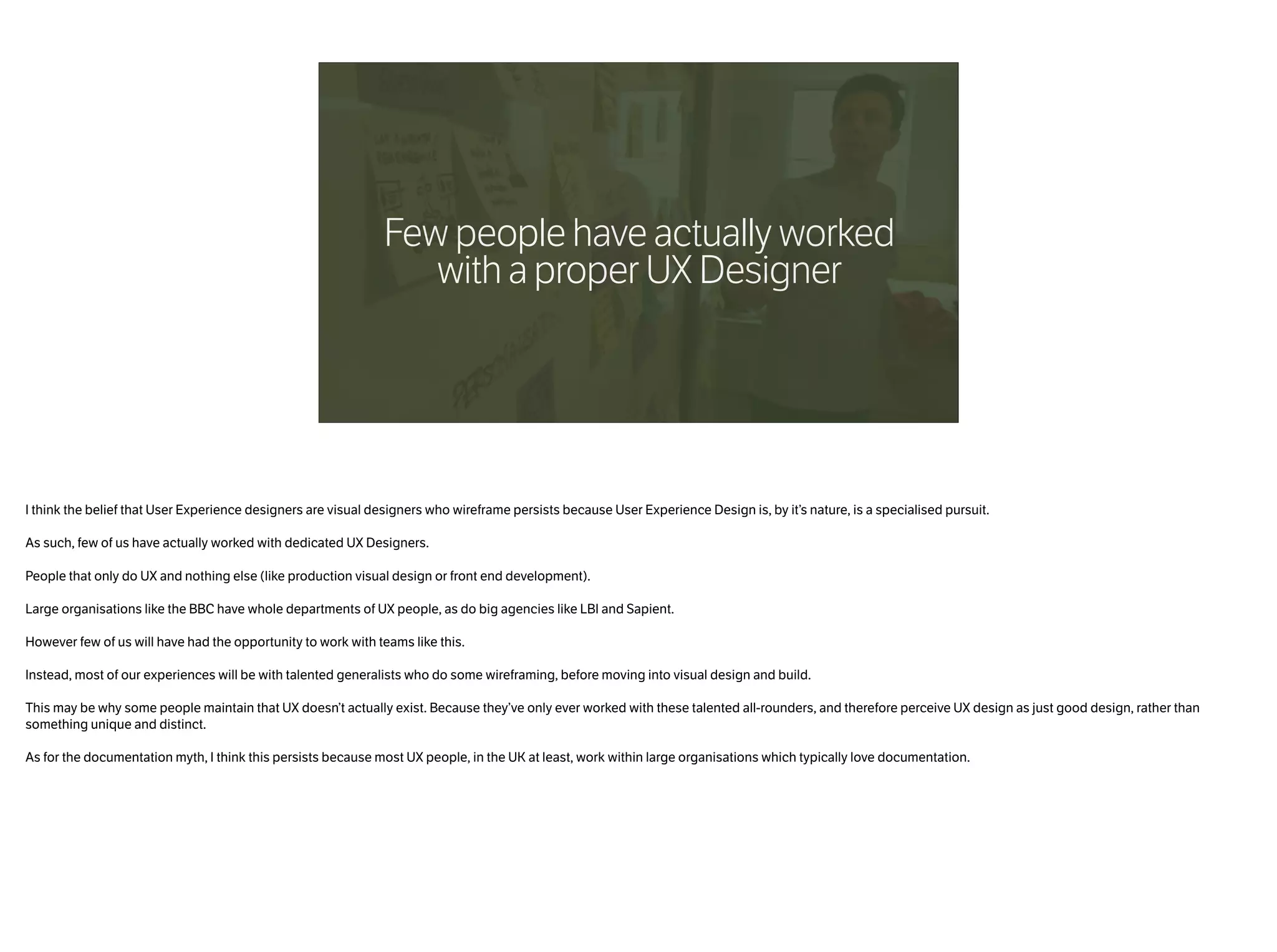 The natural result of design
The way people perceive a product/
service
 