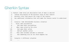 Gherkin Syntax 
 