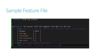 Sample Feature File 
 