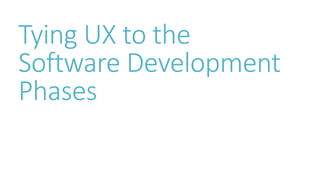 Tying UX to the 
Software Development 
Phases 
 