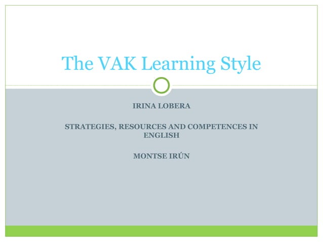 The VAK learning style | PPT