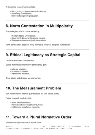 The Value Based Diplomatic And International Relations Philosophy By the-value-based-diplomatic-and-international-relations-philosophy-by