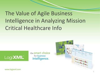 The Value of Agile Business Intelligence in Analyzing Mission Critical Healthcare Info 1 