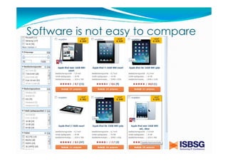 Software is not easy to compare

 