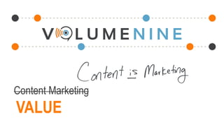 Content Marketing
VALUE
Content is Marketing
 