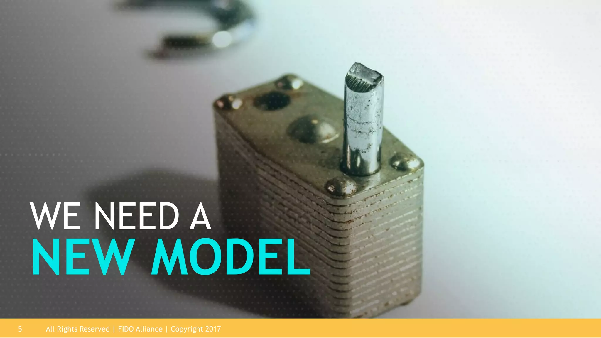 WE NEED A
NEW MODEL
All Rights Reserved | FIDO Alliance | Copyright 20175
 