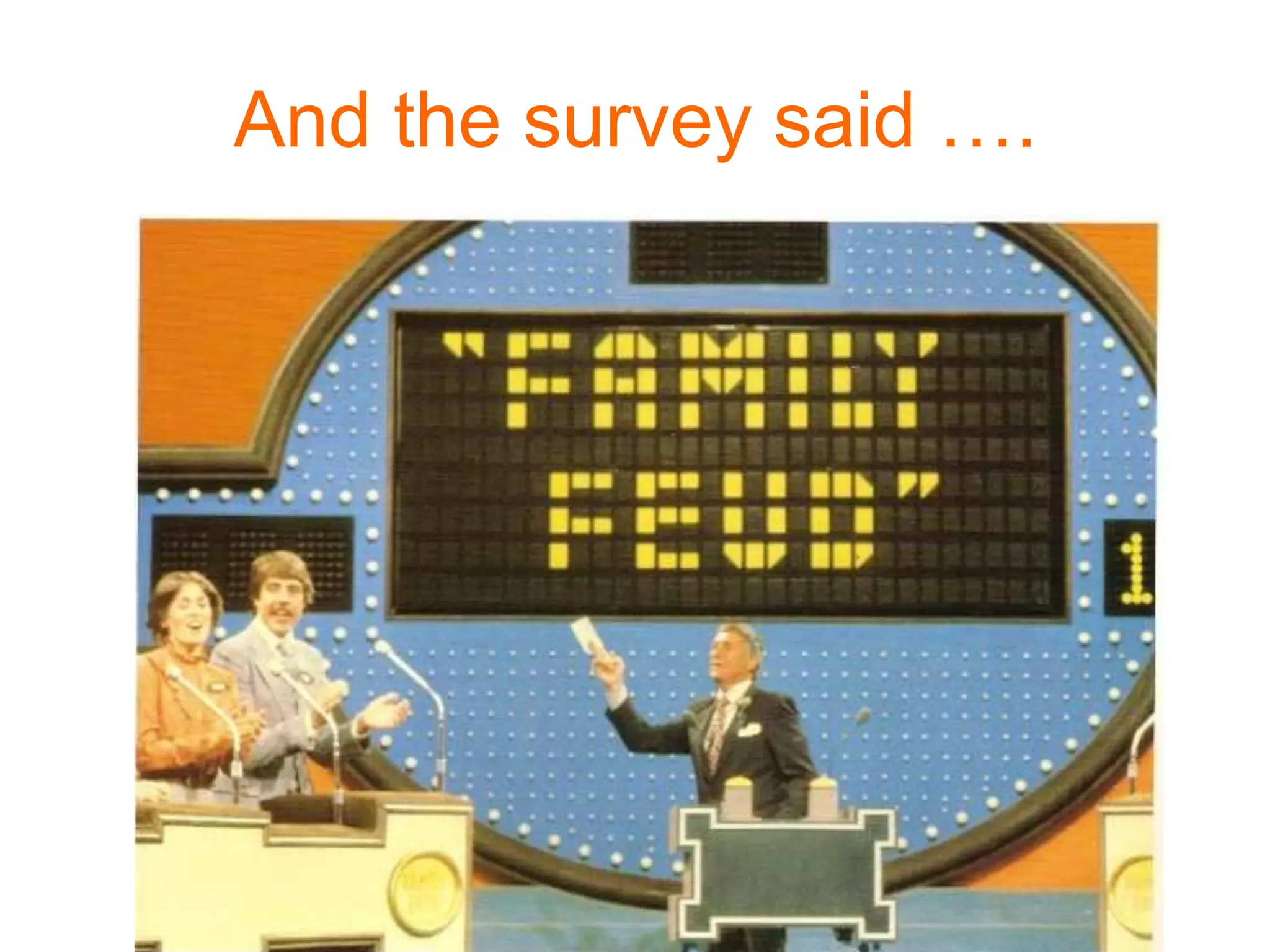 And the survey said ….
 