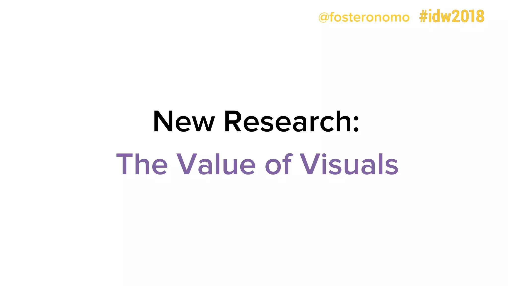 @fosteronomo
New Research:
The Value of Visuals
 