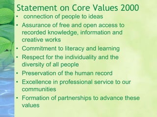 The values and ethics of library and information | PPTX